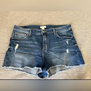 H&M Blue Distressed Jean Shorts